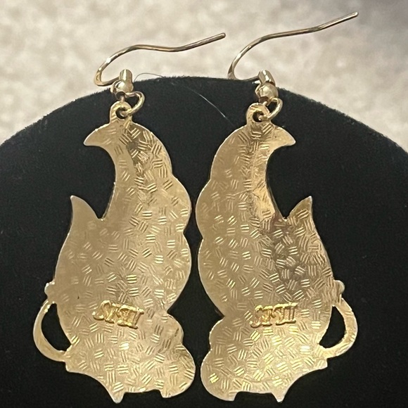 Vintage Cloisonné Butterfly Earrings - Picture 3 of 4